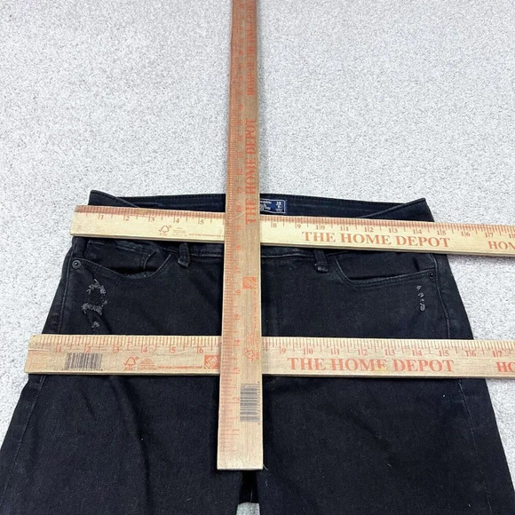 Abercrombie & Fitch Jeans Harper Low Rise Ankle Black Distressed Pockets Size 8 - Picture 2 of 11
